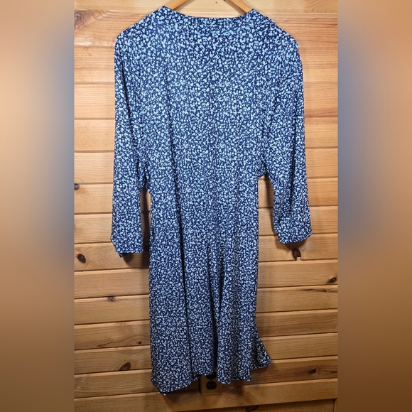 NWT Rene Rofe Sleepwear Womens Robe Blue Floral 2XL Belt Cottagecore Feminine - Picture 6 of 6